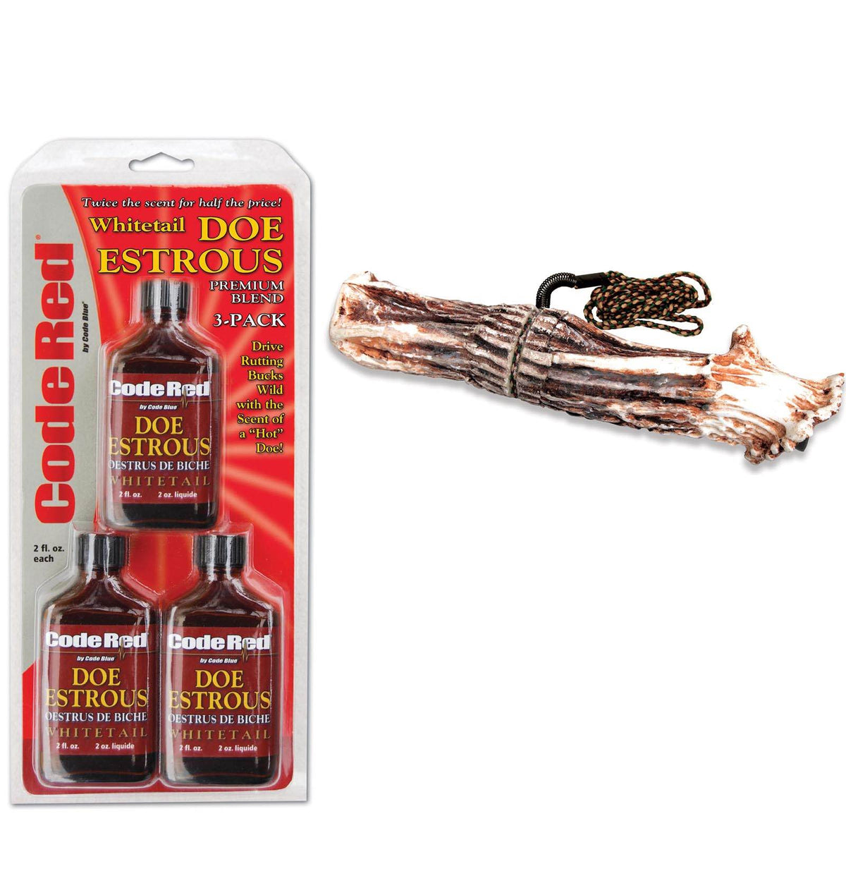 Knight & Hale Da' Bone Deer Buck Hunting Grunt Call + Code Red Doe Estrous Scent