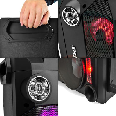 Pyle PA Loudspeaker Portable Bluetooth Karaoke Speaker System w/ Mic (2 Pack) - VMInnovations