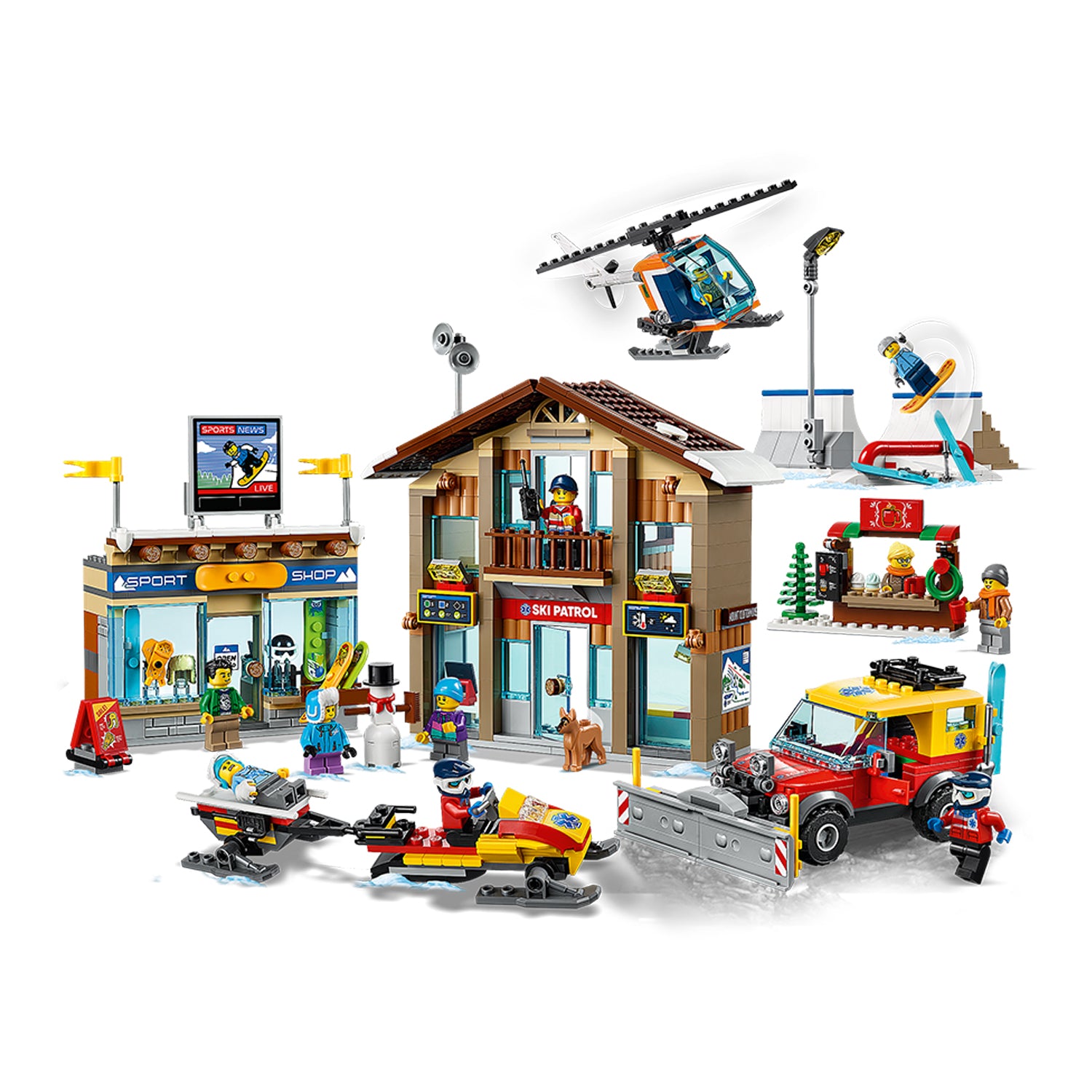LEGO City 60203 Winter Ski Resort Building Kit 806 Pieces w/ 11 Minifigures