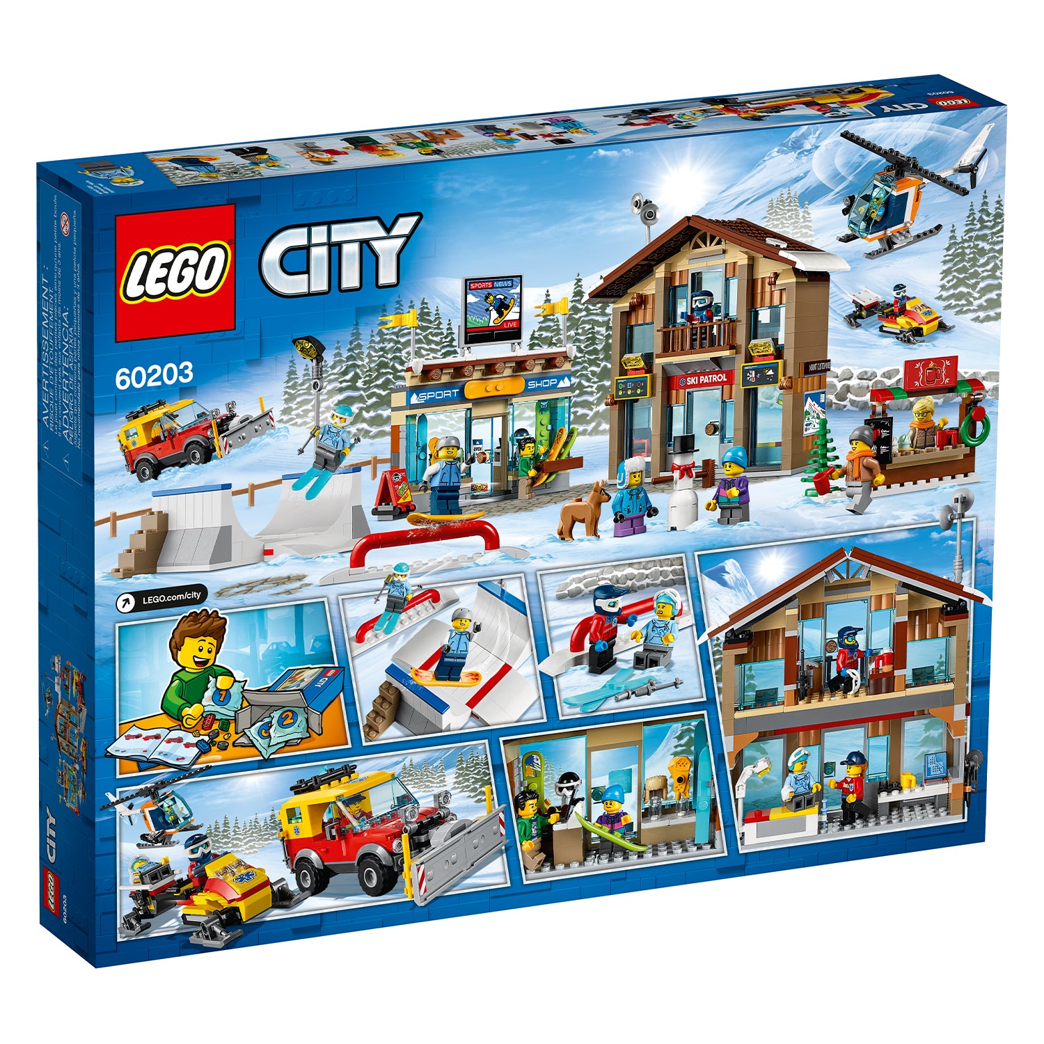 LEGO City 60203 Winter Ski Resort Building Kit 806 Pieces w/ 11 Minifigures