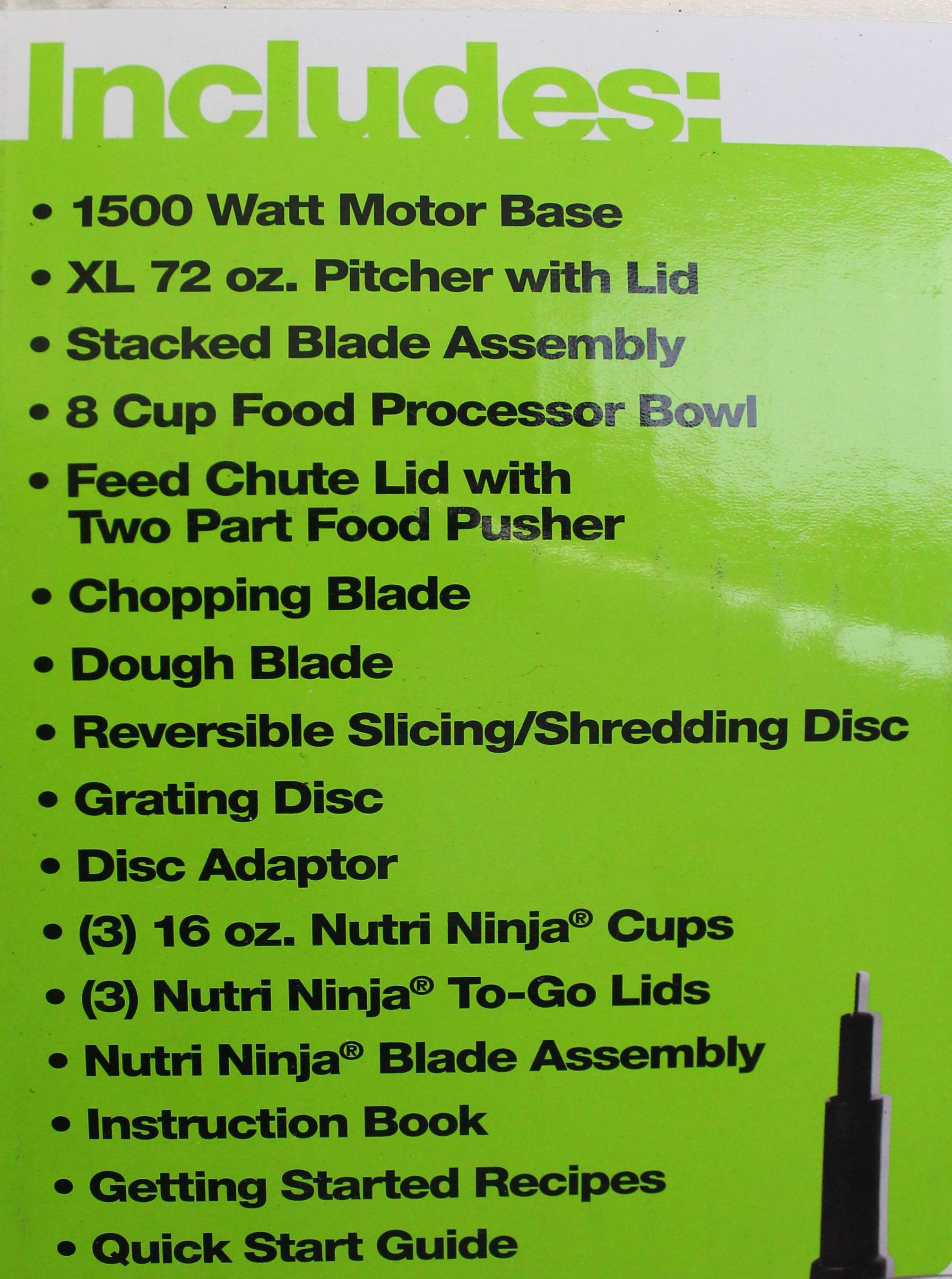 Ninja Mega Kitchen System 1500W Food Processor Total Blender Package (Open Box)