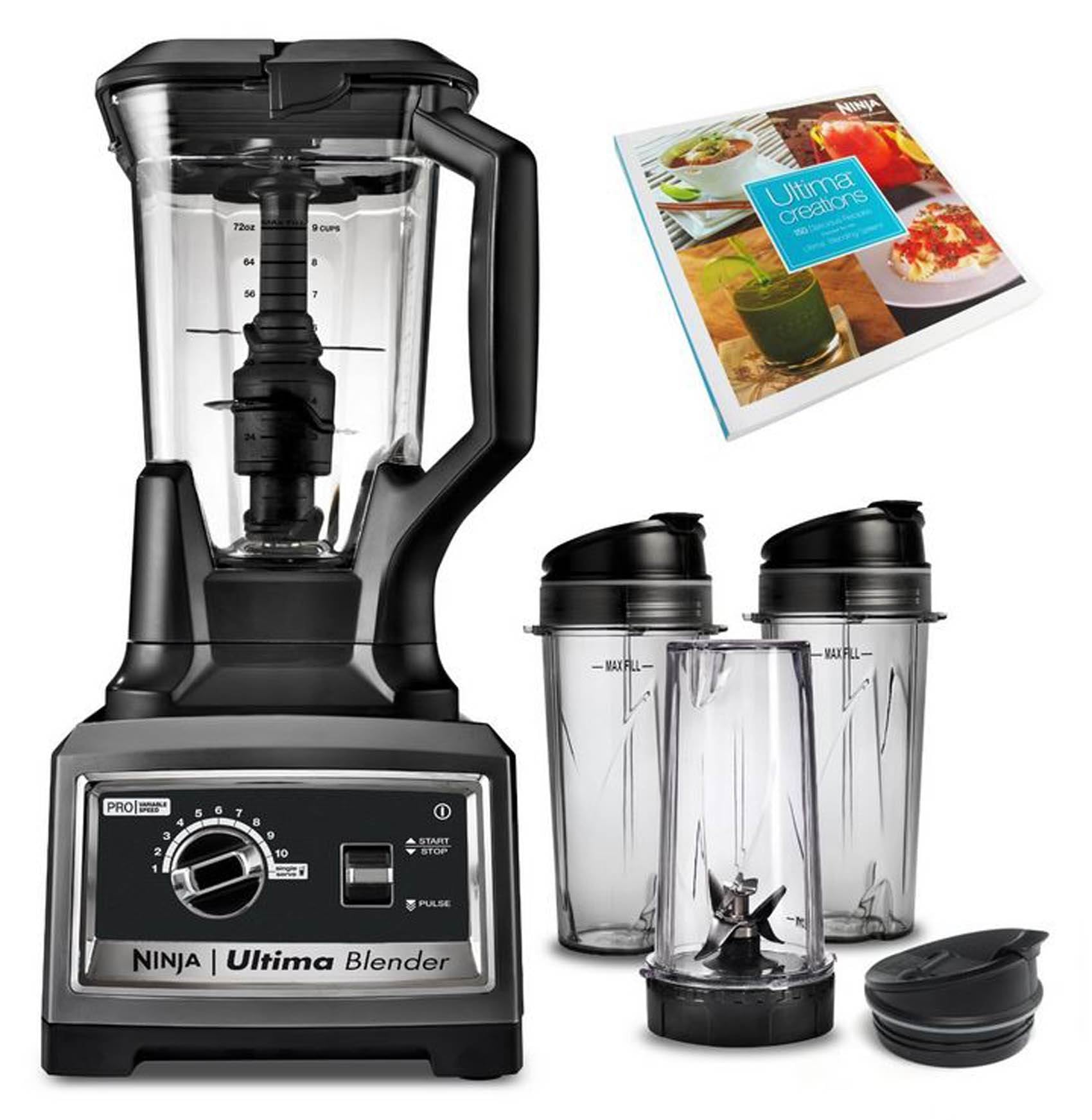 Ninja Ultima Blender 1500W Variable Speed w/ Nutri Cups + Cookbook - Open Box