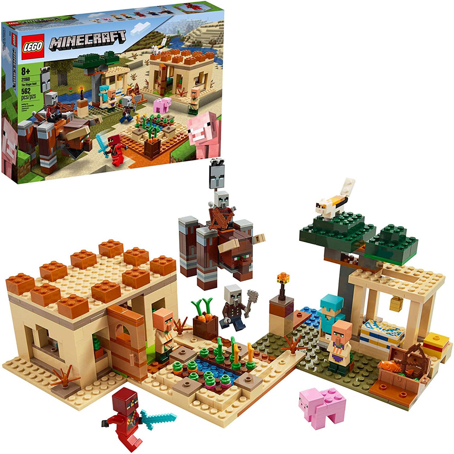 LEGO Minecraft 21160 The Illager Raid Toy Building Kit w/ Characters (562 Piece)