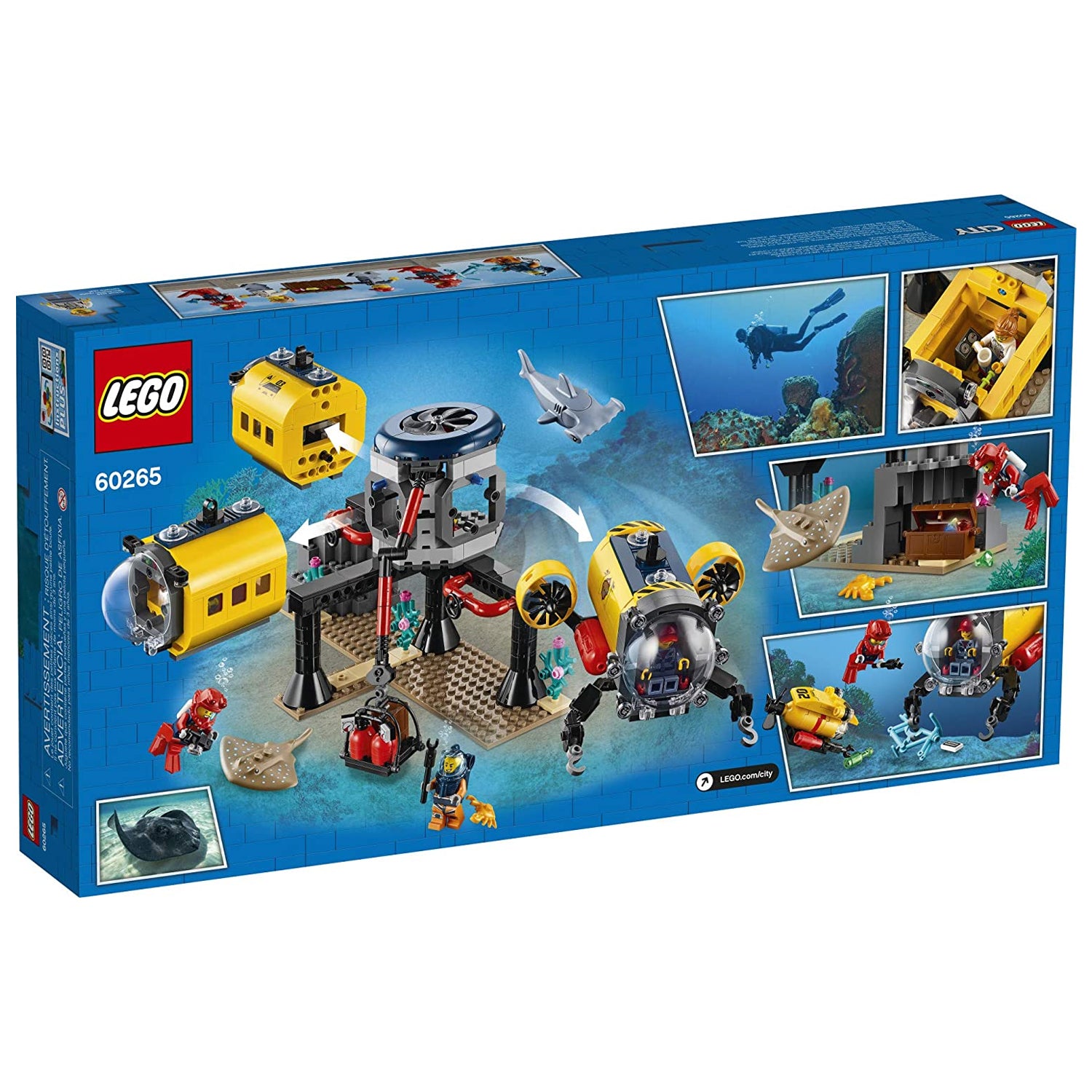LEGO City 60265 Ocean Exploration Base 497 Piece Building Set with 5 Minifigures