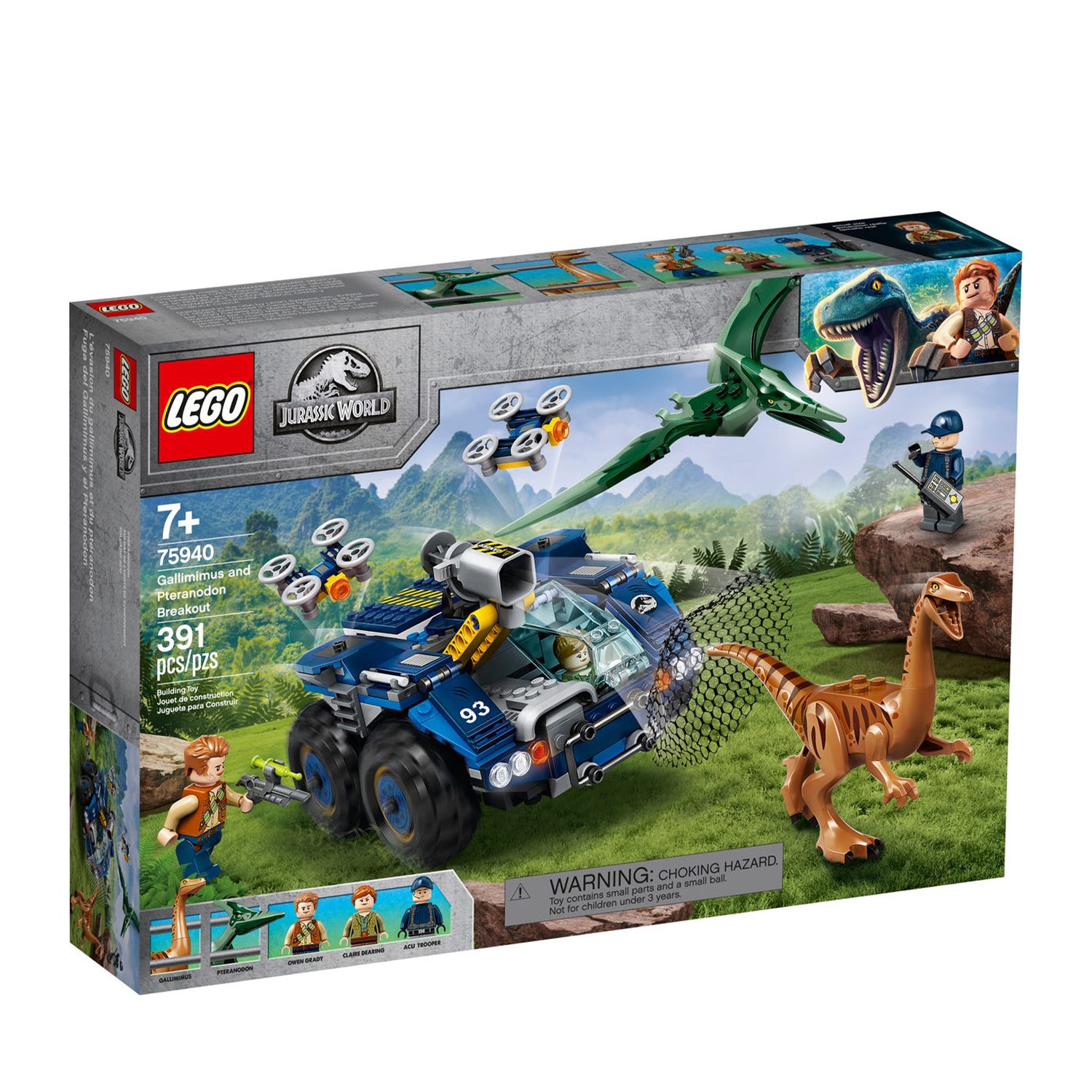 LEGO Jurassic World 75940 Gallimimus and Pteranodon Breakout Block Building Set