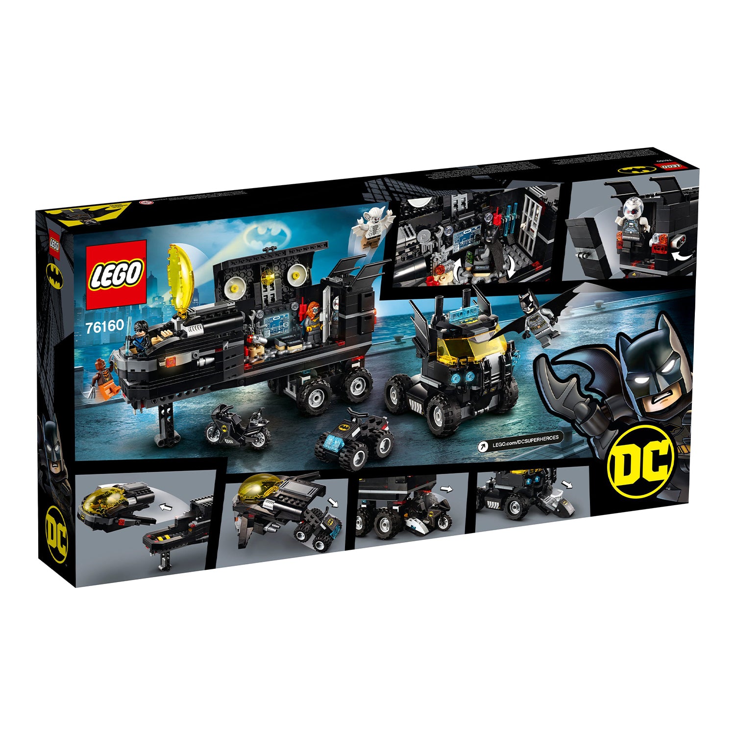 LEGO 76160 Batman Mobile Bat Base Block Building Set & 6 Minifigures, 743 Pieces