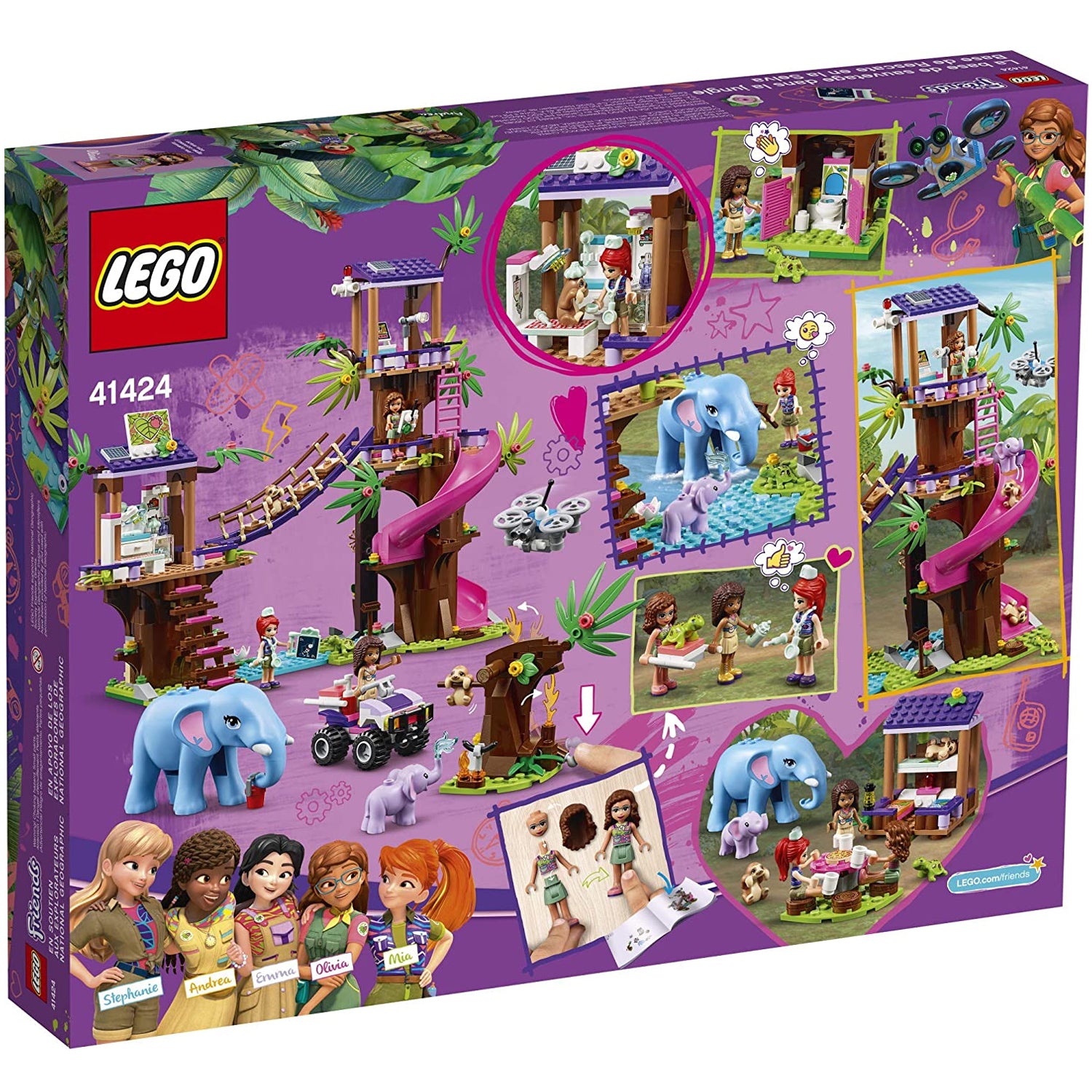 LEGO Friends 41424 Jungle Rescue Base Treehouse Set w/ Dolls & Animal Figures