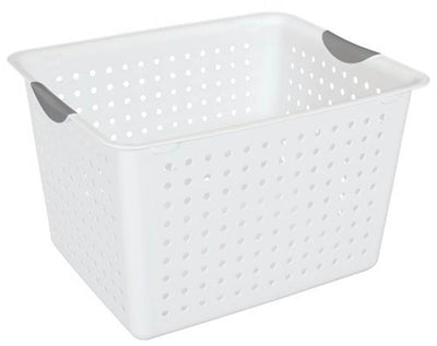 6 x Sterilite 16288006 Deep Ultra Plastic Storage Bin Baskets - White (Open Box)