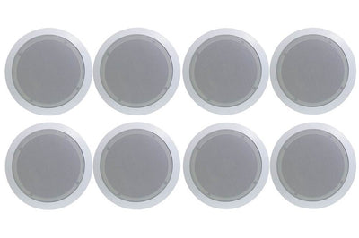 Pyle PDIC51RD 150W 5.25" Round Flush Mount In-Wall/Ceiling Home Speakers, 8 Pack - VMInnovations