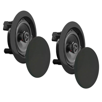 4) NEW Pyle PDIC81RDBK 250W 8 Inch Flush In-Wall In-Ceiling Black Speakers Four