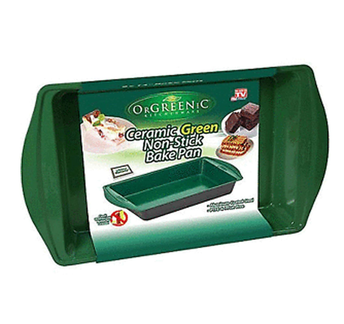 2) Telebrands Orgreenic 9x13 Ceramic NonStick Cookware Casserole Baking Pans