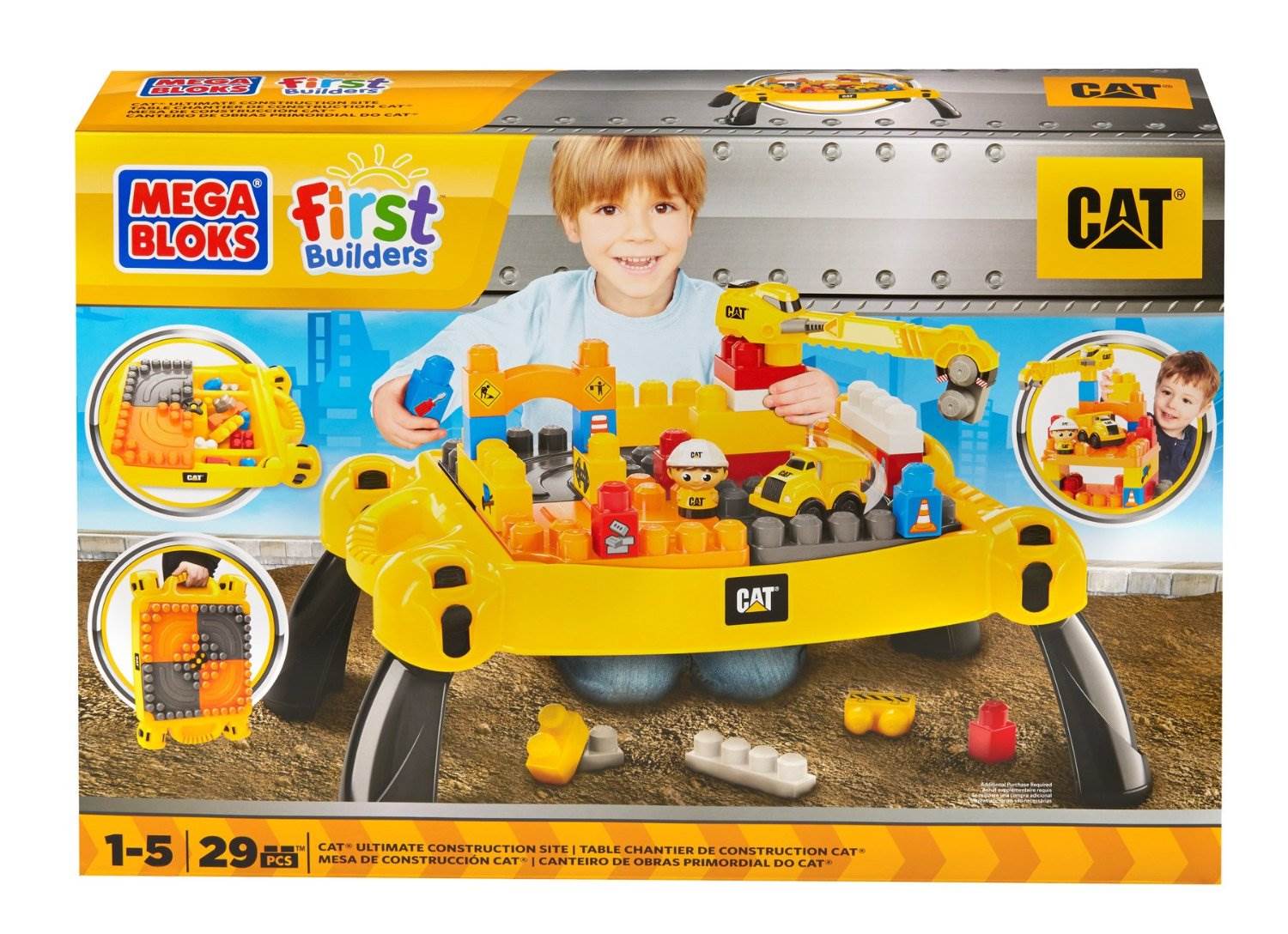 Mattel Mega Bloks First Builders™ Build 'n Learn CAT Caterpillar Table - Used