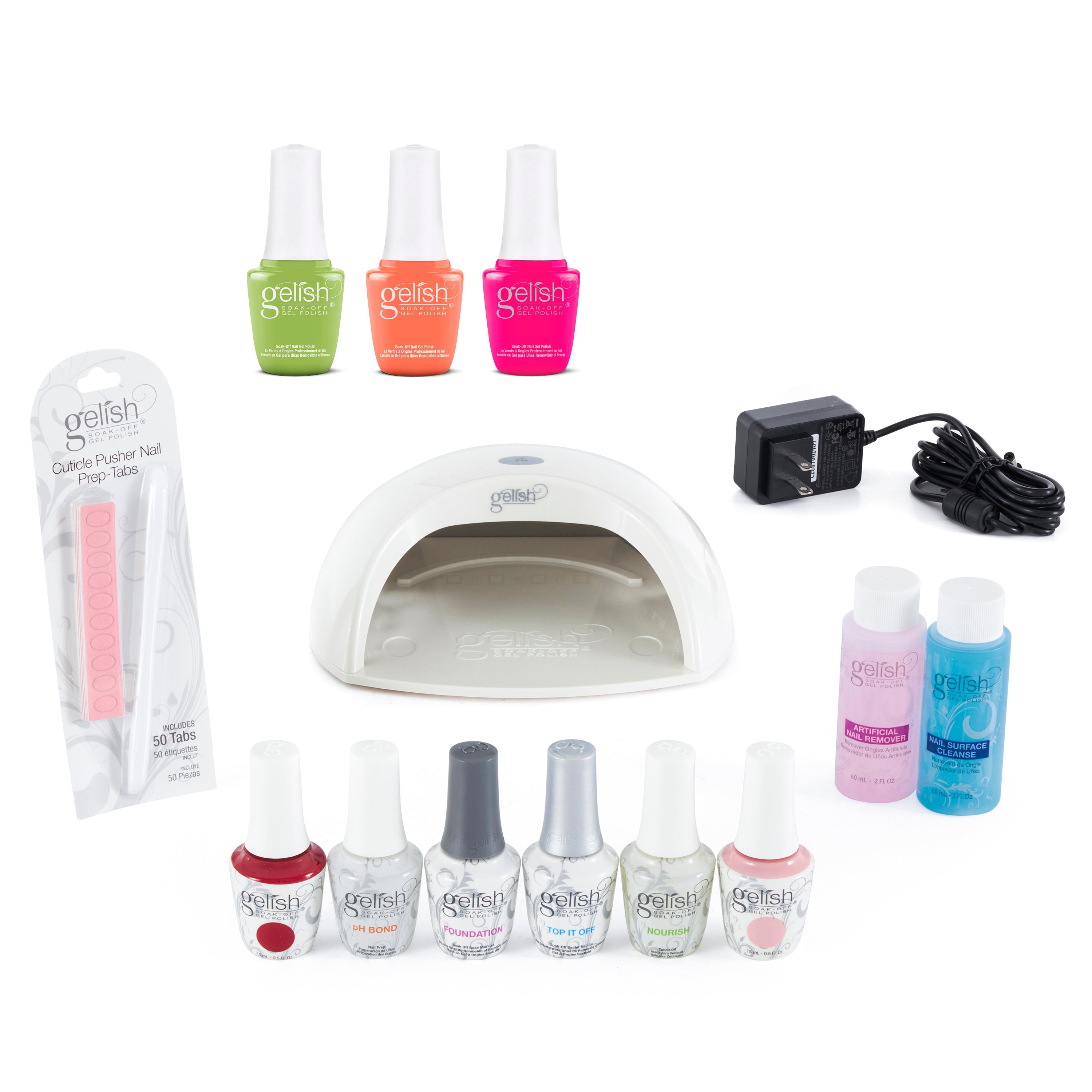 Gelish Pro Kit Gel LED Lamp Soak Off Nail Polish Set & Feel the Vibes Collection