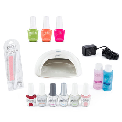 Gelish Pro Kit Gel LED Lamp Soak Off Nail Polish Set & Feel the Vibes Collection