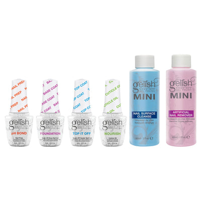 Gelish Nail Curing LED Lamp, Basix Polish Kit, Clear Top Coat Duo, & Sunrise Set
