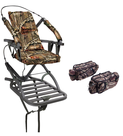 Summit Cobra SD Open Front Deer Hunting Self Climbing Treestand + Storage Bags