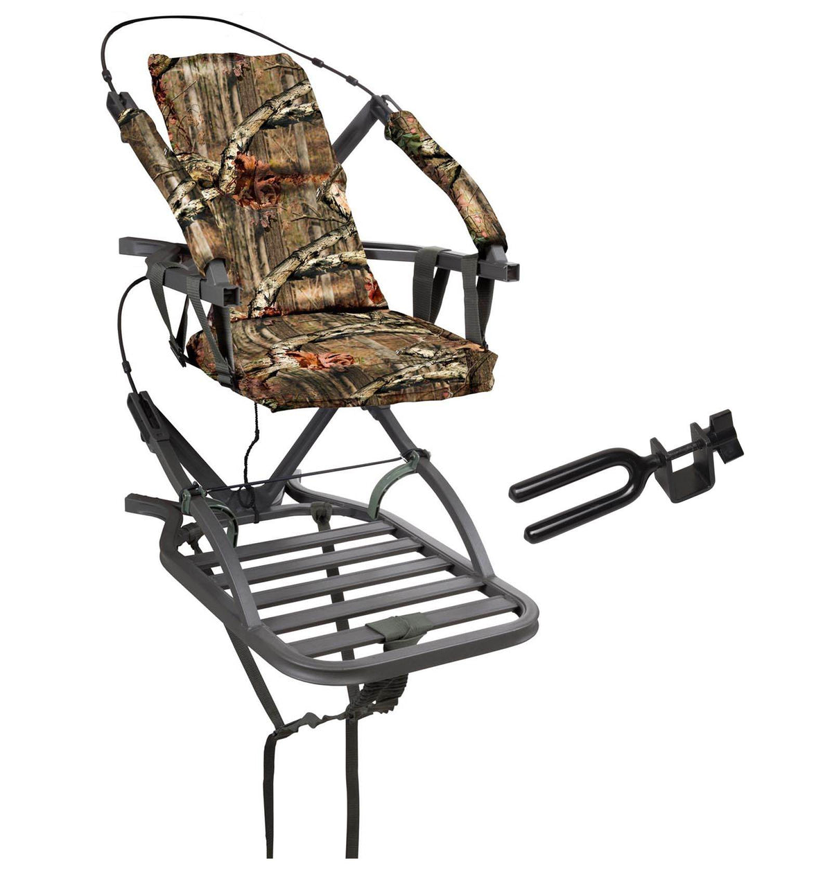 Summit Cobra SD Open Front Deer Hunting Self Climbing Treestand + Bow Holder