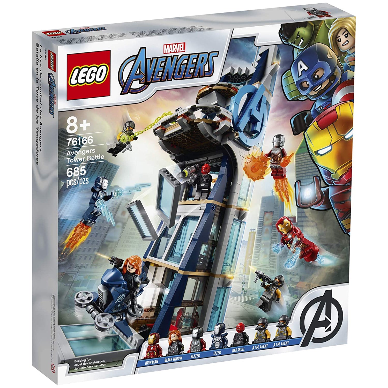 LEGO Marvel 76166 Avengers Tower Battle 5 Level Building Set with 7 Minifigures