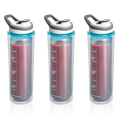 Hamilton Beach Go Sport 20-Ounce Double-Wall Flip Lid Blending Bottle (3 Pack)