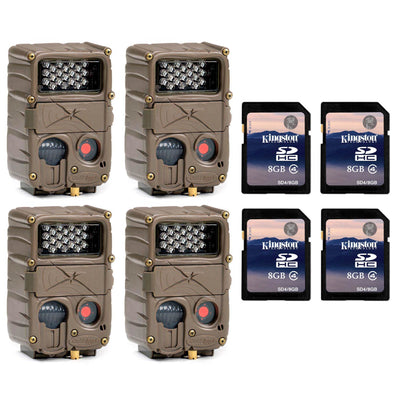 (4) CUDDEBACK E2 Long Range IR Infrared 20 MP Game Hunting Cameras + SD Cards