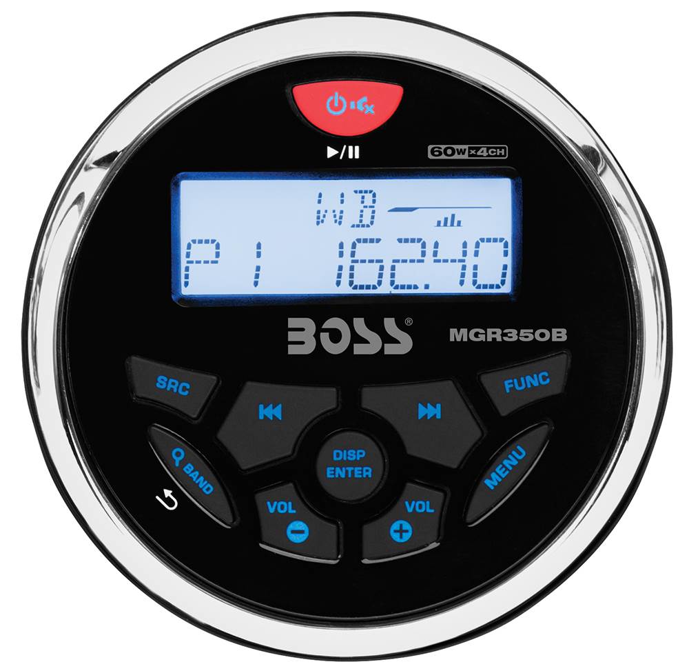 Boss MGR350B 3" Gauge Marine MP3/Radio Receiver Bluetooth ATV Boat&6.5" Speakers