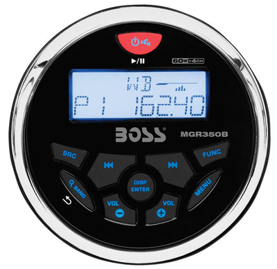 Boss MGR350B 3" Gauge Marine MP3/Radio Receiver Bluetooth ATV Boat&6.5" Speakers
