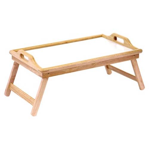 Home & Loft Bamboo Folding Breakfast In Bed Trays with Handles (2 Pack)