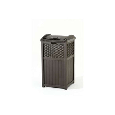 Suncast 97 Gal. Storage w/ Shelf & Suncast 33 Gal. garbage Trash Can