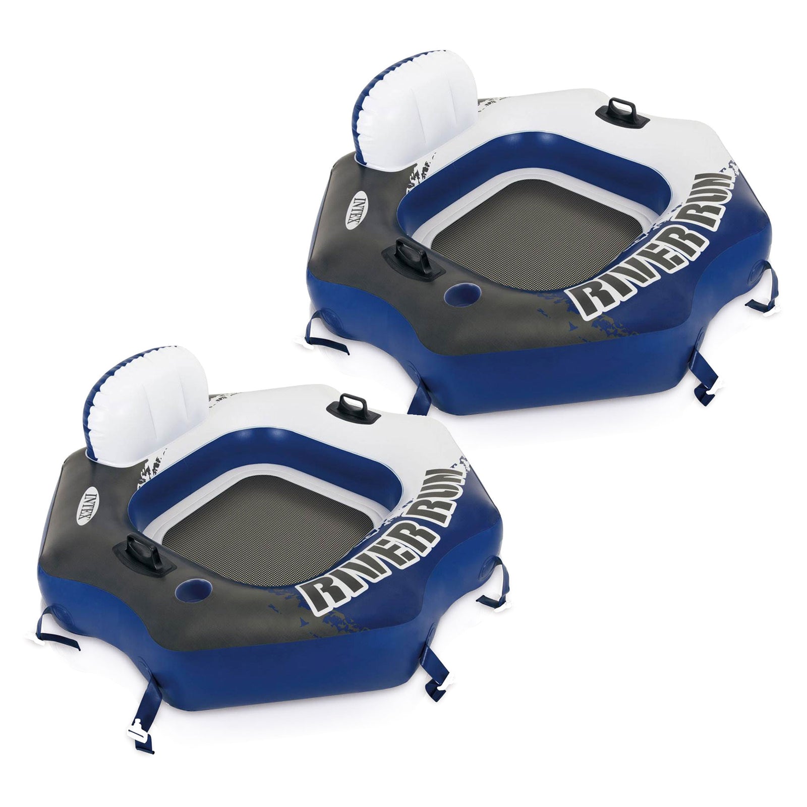 Intex 58854EP River Run Connect Lounge Inflatable Floating Water Tube (2 Pack) - VMInnovations