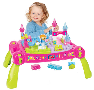Mattel Mega Builders Bloks Build 'n Learn Fairytale Interactive Table - Open Box