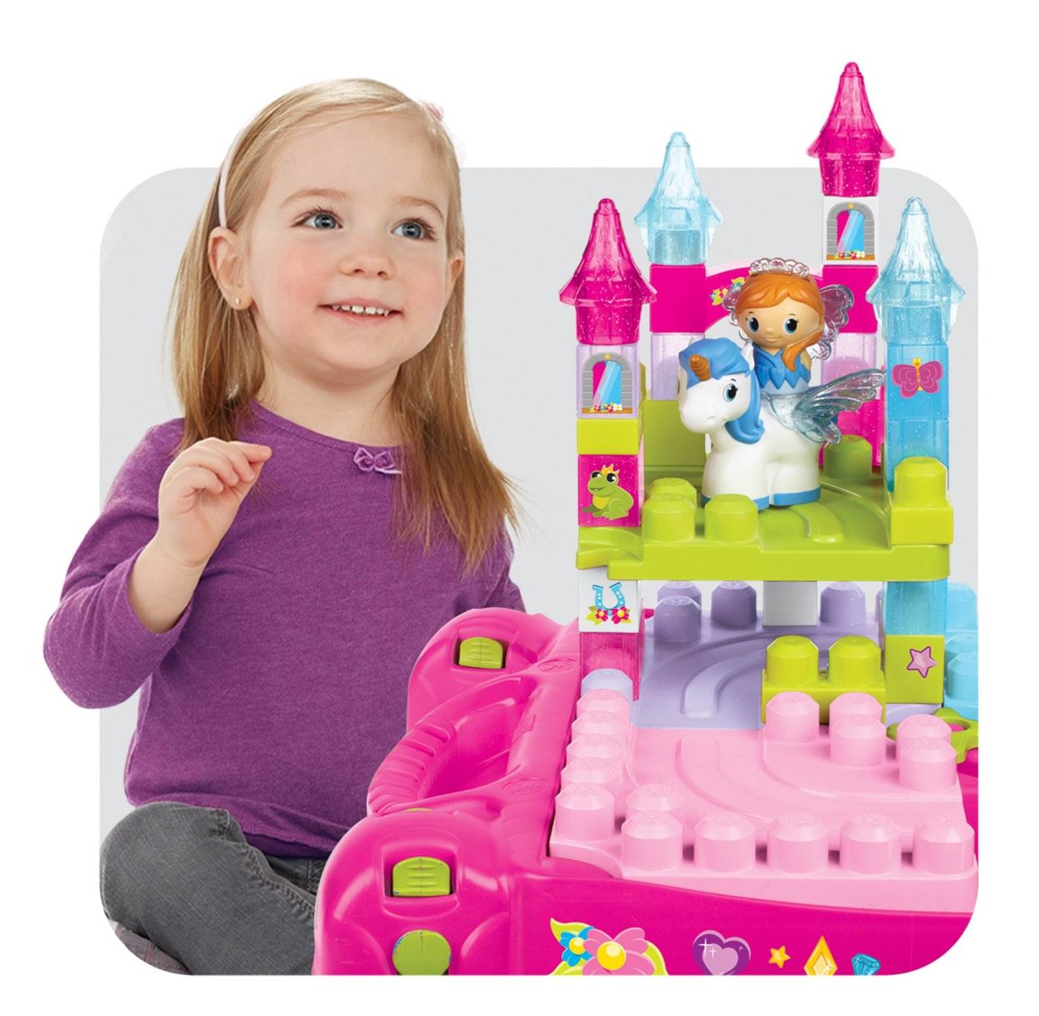 Mattel Mega Builders Bloks Build 'n Learn Fairytale Interactive Table - Open Box