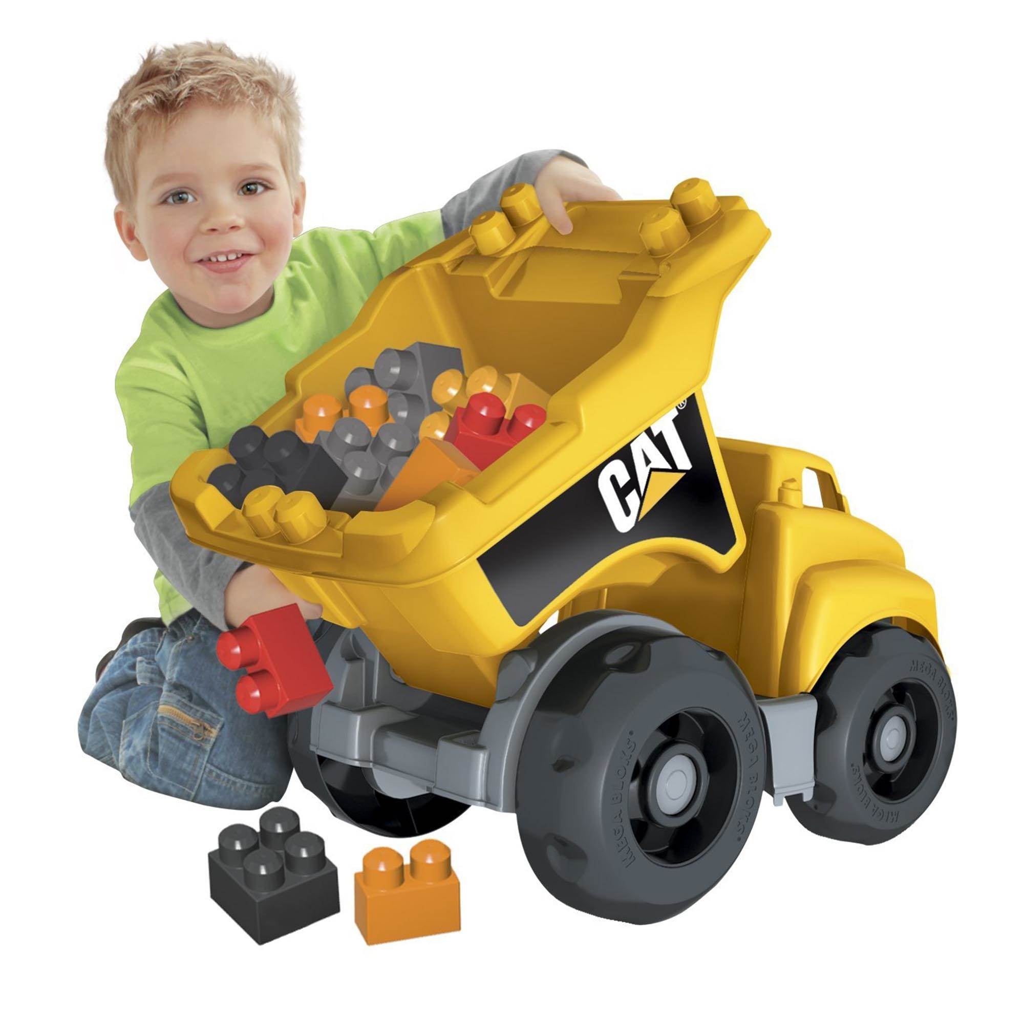 Mega Bloks Caterpillar Large Dump Truck with 25 Building Blocks (Open Box)