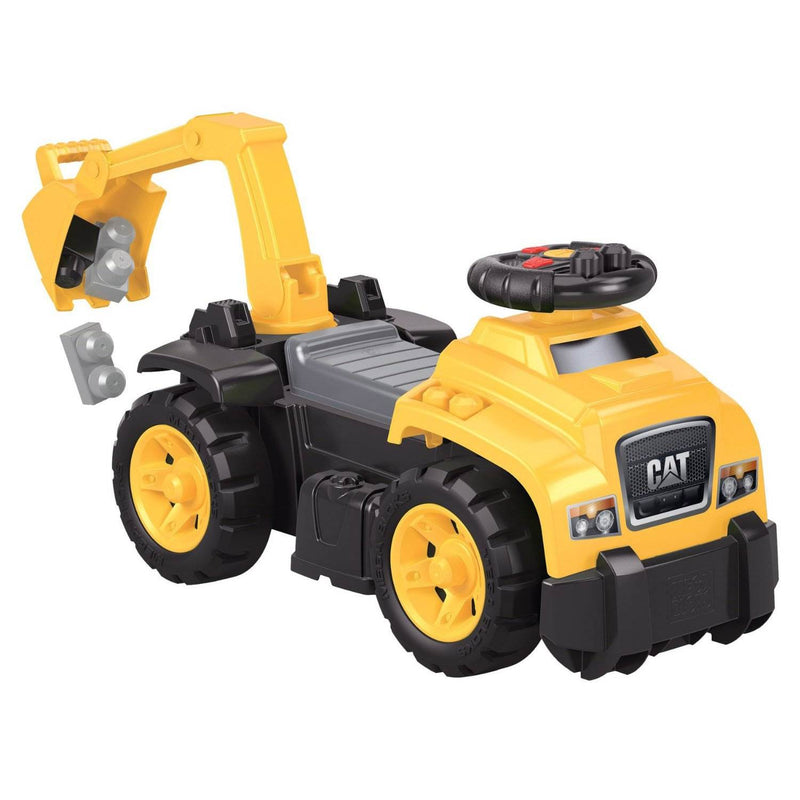 Mega Bloks Yellow Caterpillar 3-in-1 Toddler Ride On with Excavator Arm | DCH13