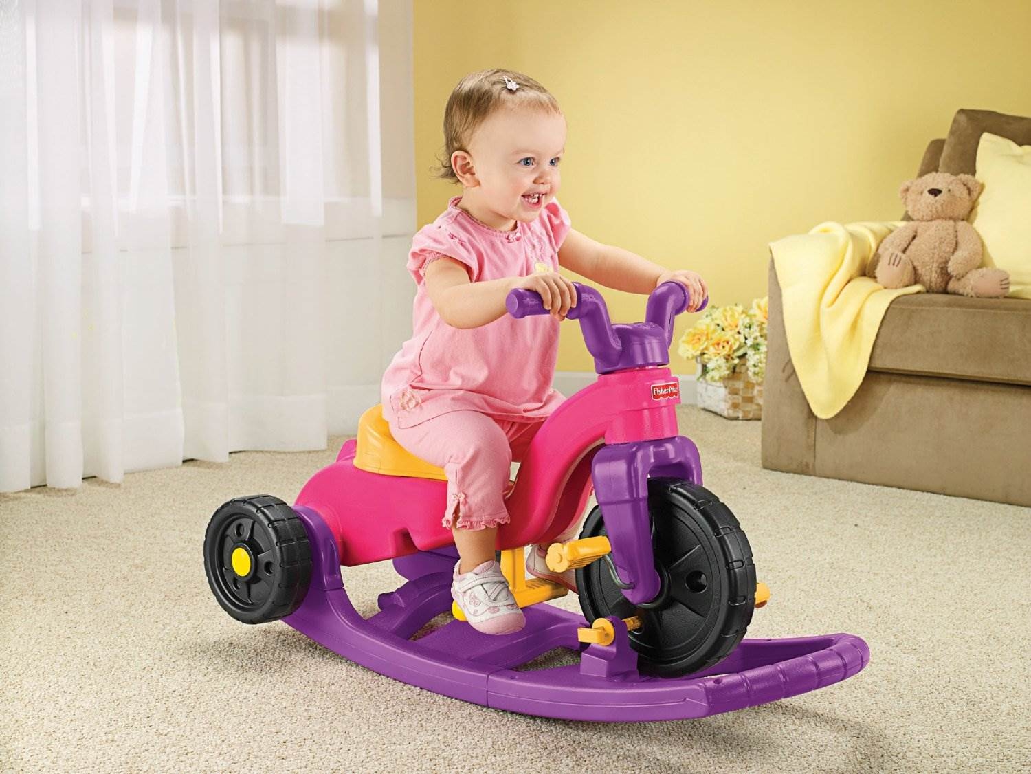 Fisher Price Rock Roll' n Ride Ride-On Girls Trike/Tricycle Pink (Open Box)