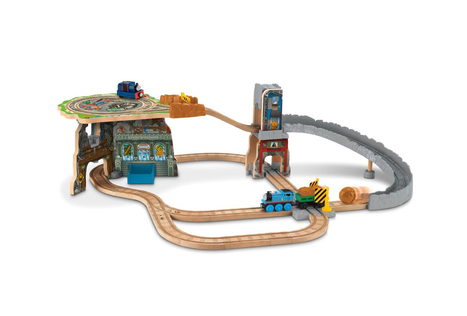 Fisher-Price Thomas Wooden Railway Thomas Fossil Run Brave Train Set - Open Box