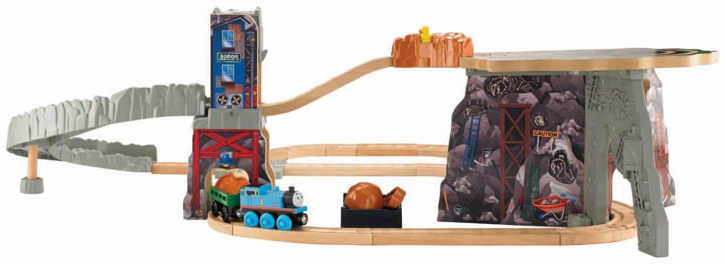 Fisher-Price Thomas Wooden Railway Thomas Fossil Run Brave Train Set - Open Box