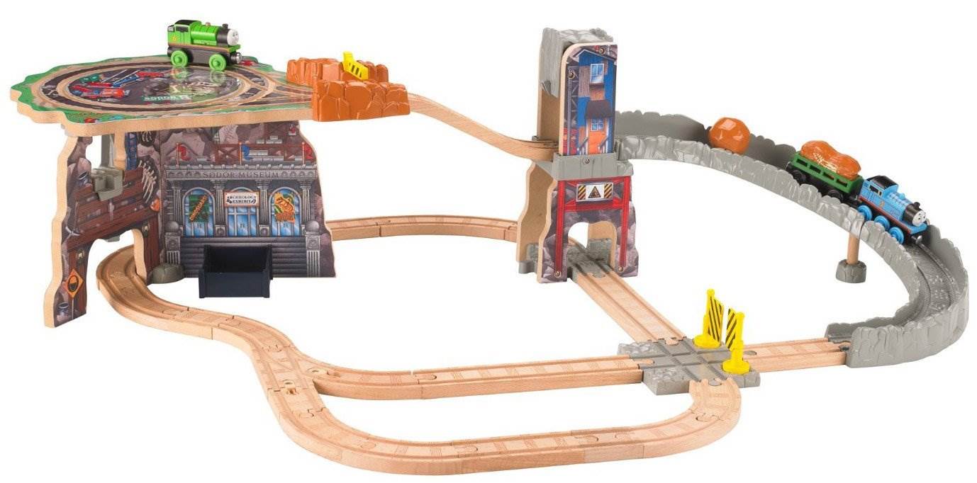 Fisher-Price Thomas Wooden Railway Thomas Fossil Run Brave Train Set - Open Box