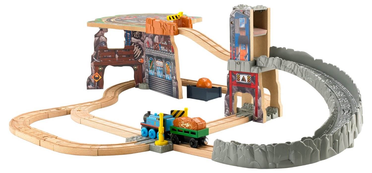 Fisher-Price Thomas Wooden Railway Thomas Fossil Run Brave Train Set - Open Box