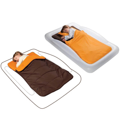 NEW! Shrunks Tuckaire Toddler Inflatable Travel Air Mattress Bed + Sleeping Bag