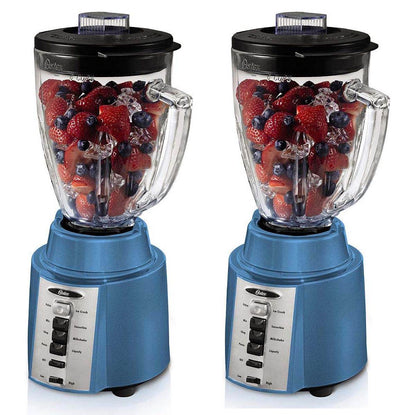 TWO) Oster BCCG08 450 Watt 8-Speed 6-Cup Blender, Blue, with Ice Crushing Blade