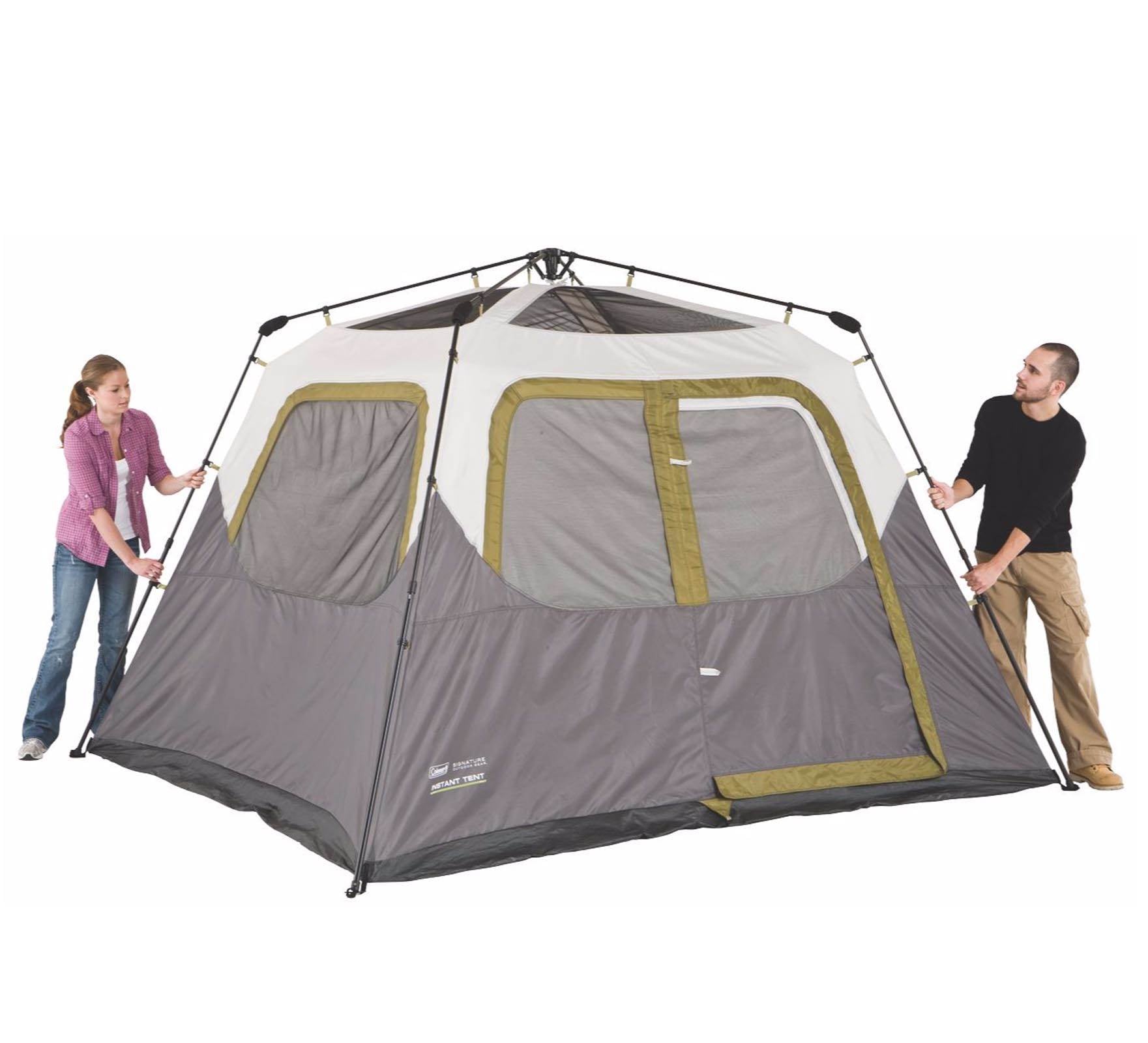 Coleman 4 Person Family Camping Cabin Tent w/ Rainfly | 8 x 7' - Open Box