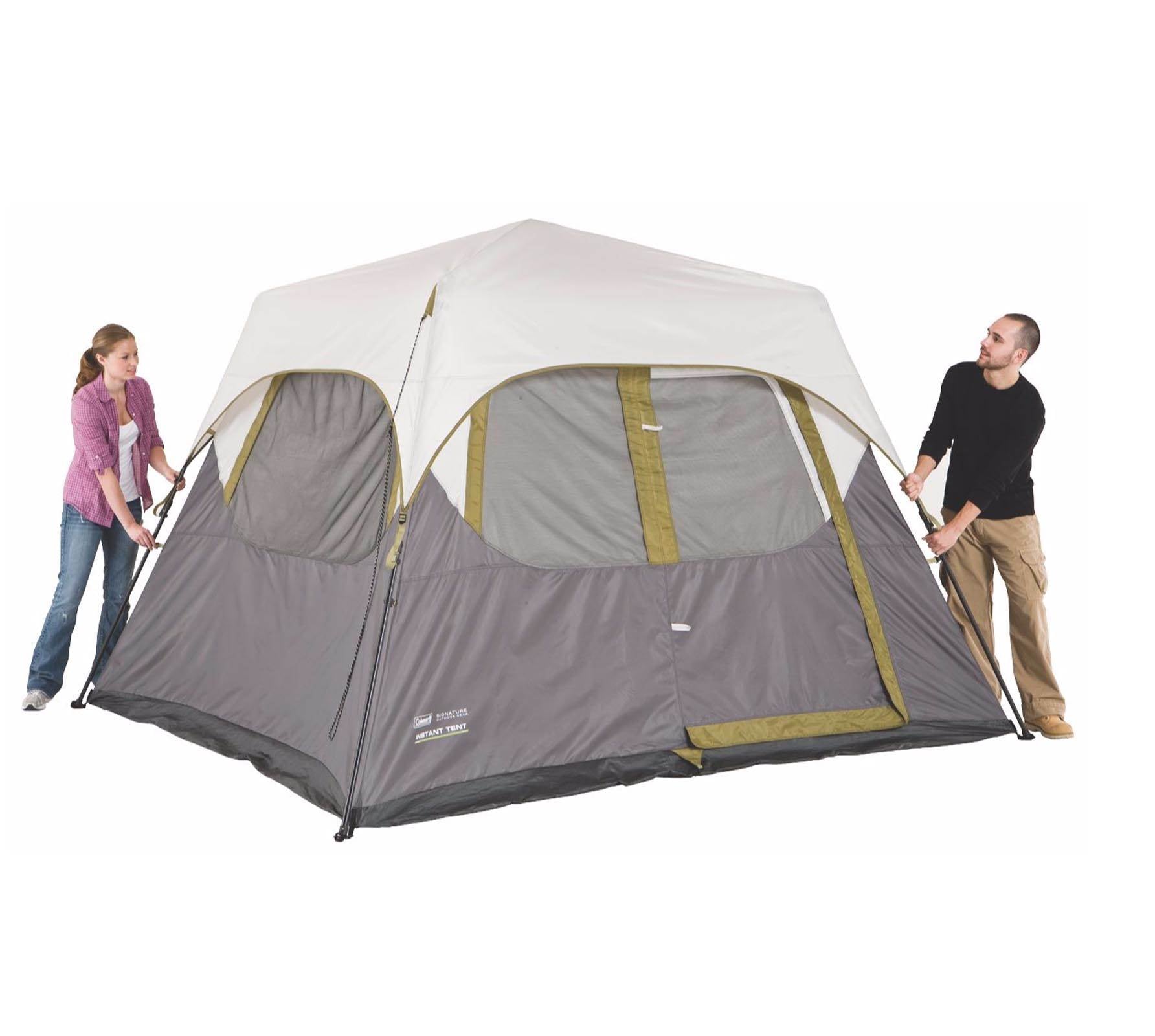 Coleman 4 Person Family Camping Cabin Tent w/ Rainfly | 8 x 7' - Open Box