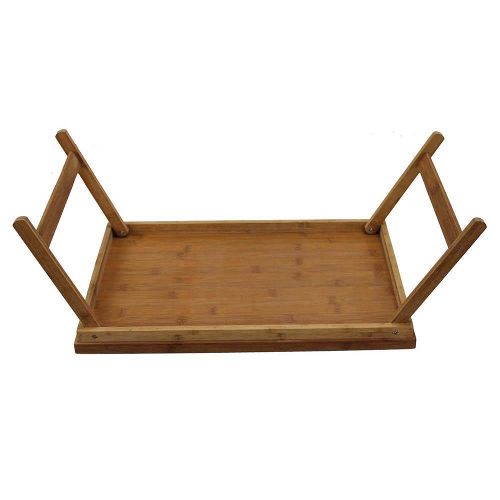 Home & Loft Bamboo Finish Folding Breakfast In Bed Tray With Handles (Open Box)