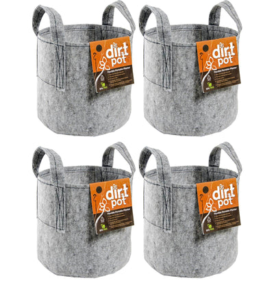 (4) HYDROFARM HGDB10 10 Gallon Portable Dirt Pot Garden Planters | 16 x 12.5"
