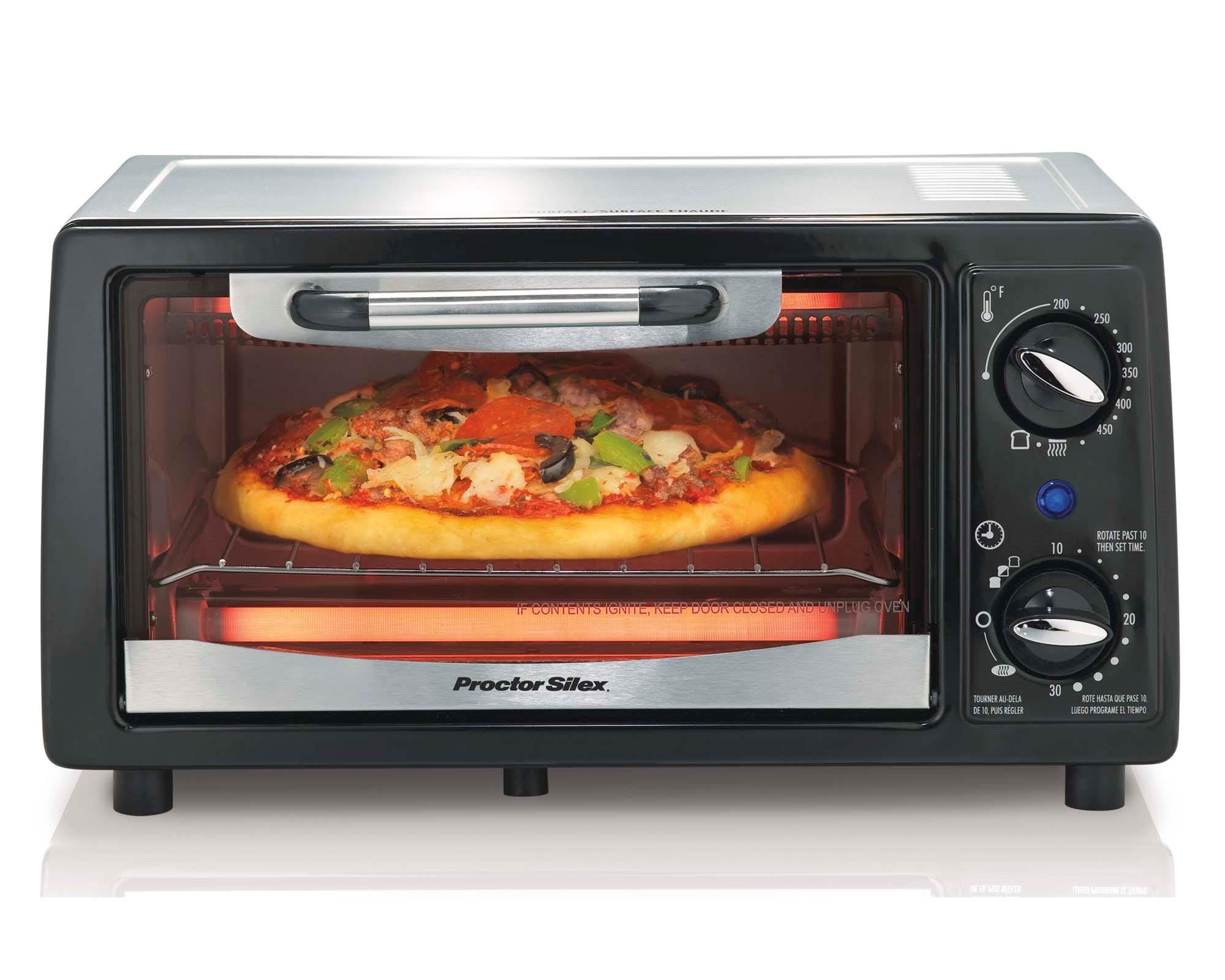 Proctor Silex 4-Slice Electric Counter-Top Toaster Oven with Timer (Open Box)