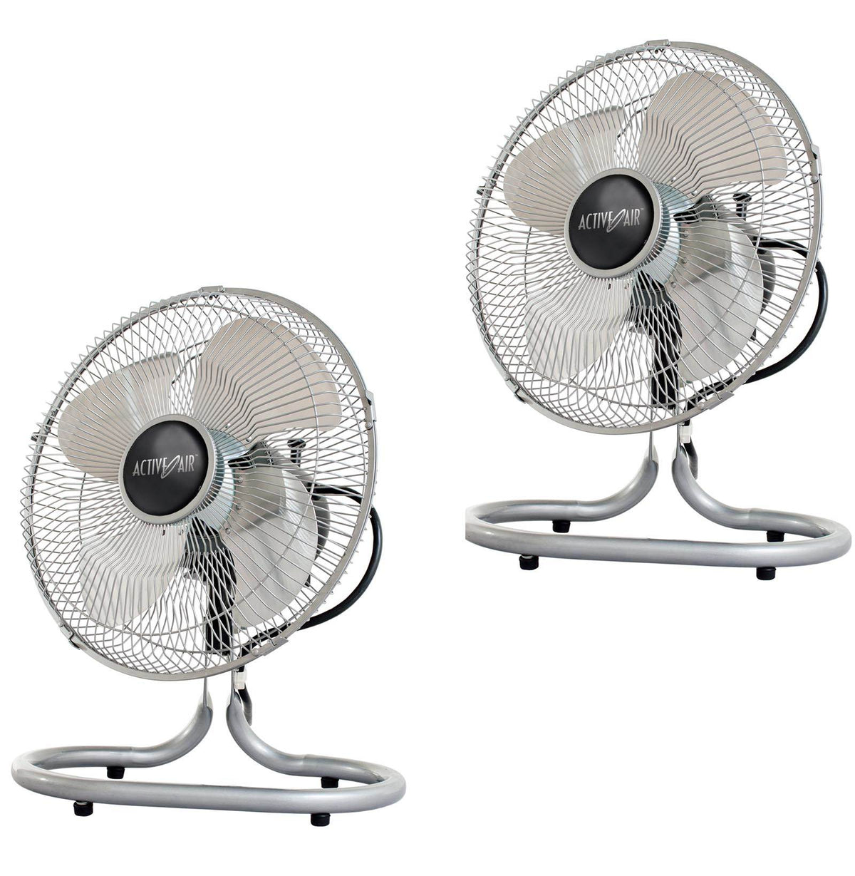 (2) HYDROFARM Active Air 12" HD Steel Oscillating Pivot Grow Fans | ACFV12HD