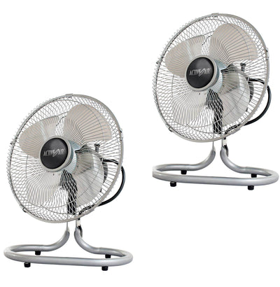 (2) HYDROFARM Active Air 12" HD Steel Oscillating Pivot Grow Fans | ACFV12HD
