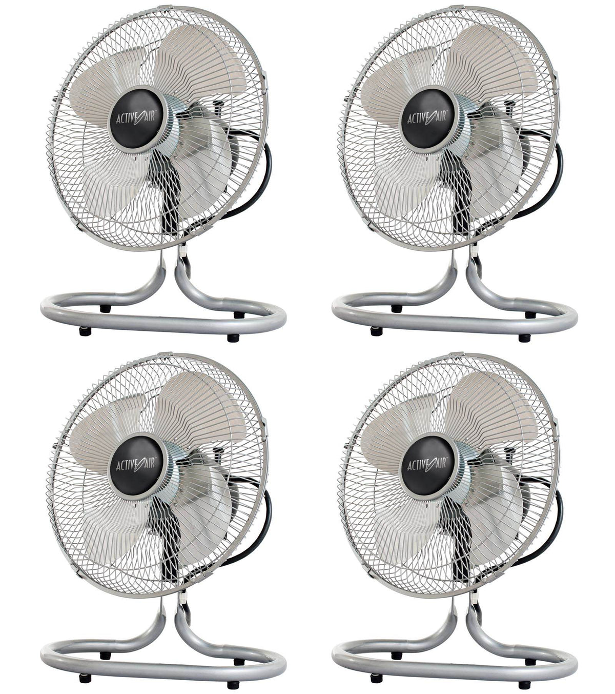 (4) HYDROFARM Active Air 12" HD Steel Oscillating Pivot Grow Fans | ACFV12HD