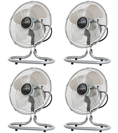 (4) HYDROFARM Active Air 12" HD Steel Oscillating Pivot Grow Fans | ACFV12HD