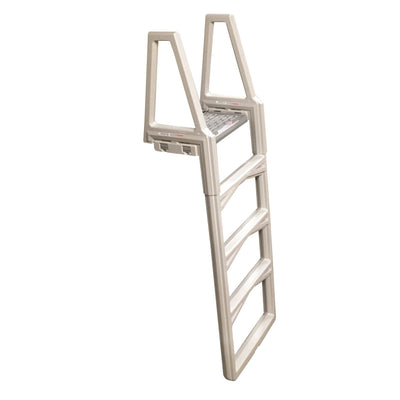 CONFER 635-52 Adjustable In-Pool Above Ground Swimming Pool Ladder 48-56" w/ Mat